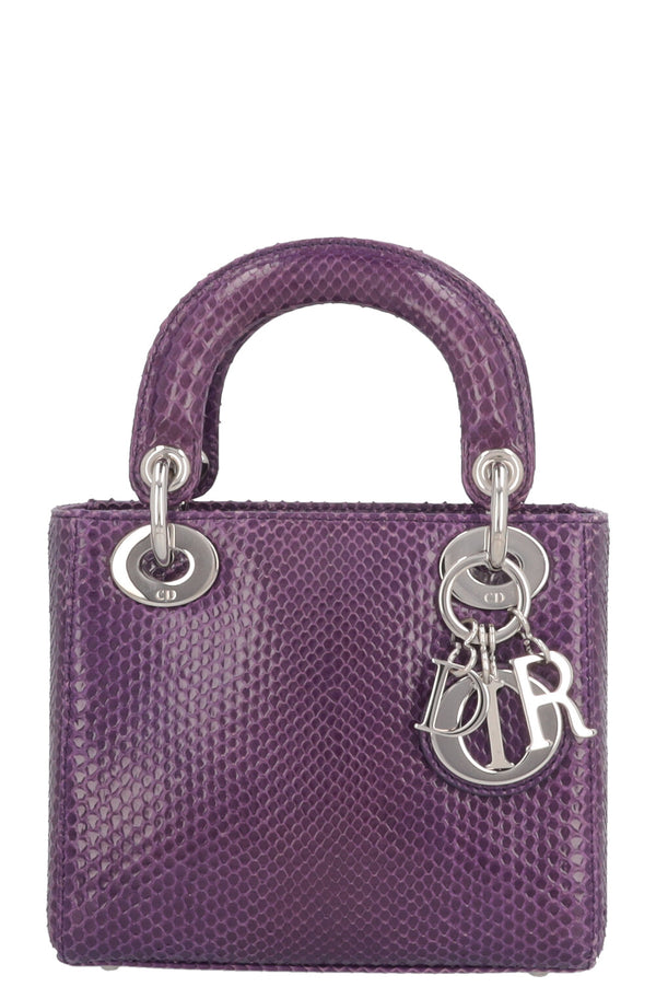 CHRISTIAN DIOR Mini Lady Dior Python Purple