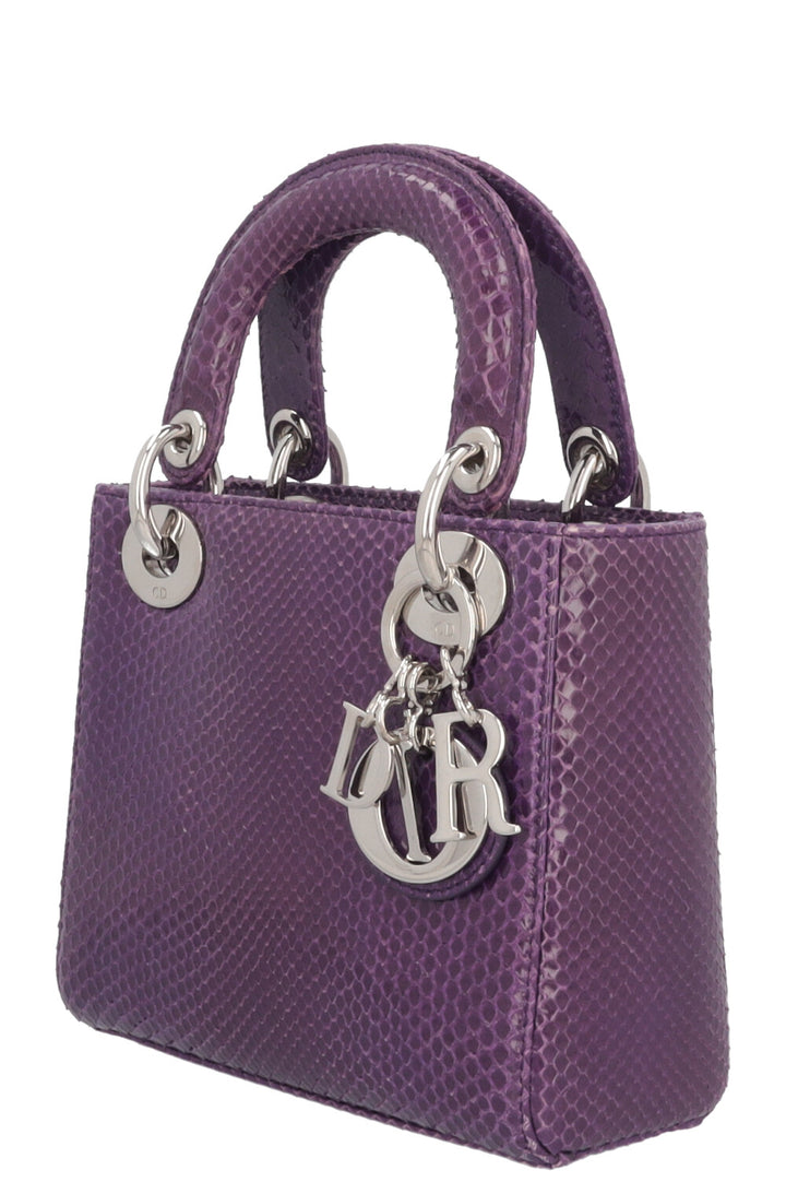 CHRISTIAN DIOR Mini Lady Dior Python Purple