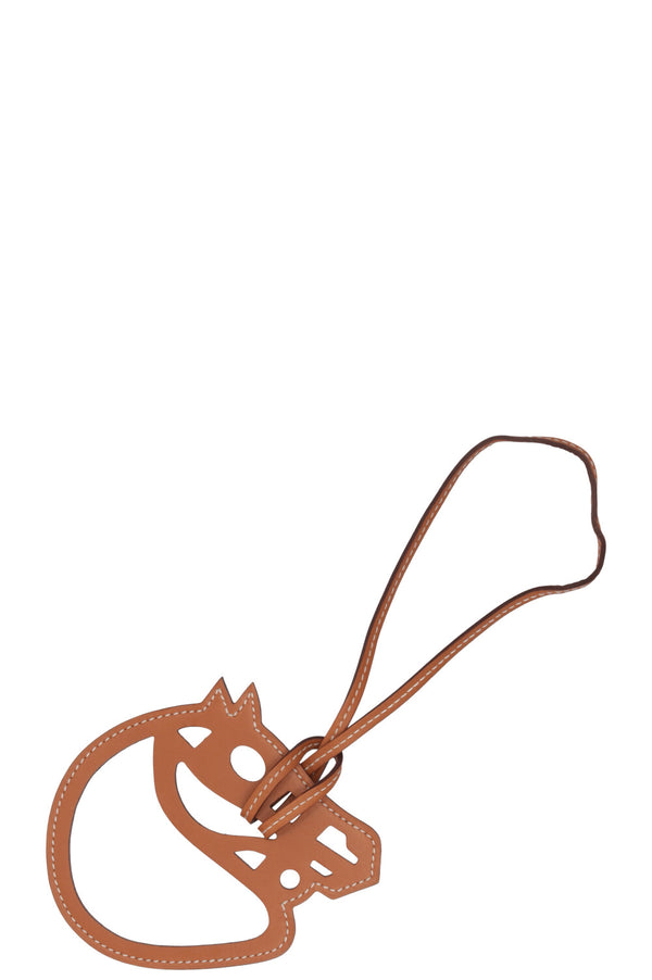 HERMÈS Paddock Cheval Charm en cuir Gold