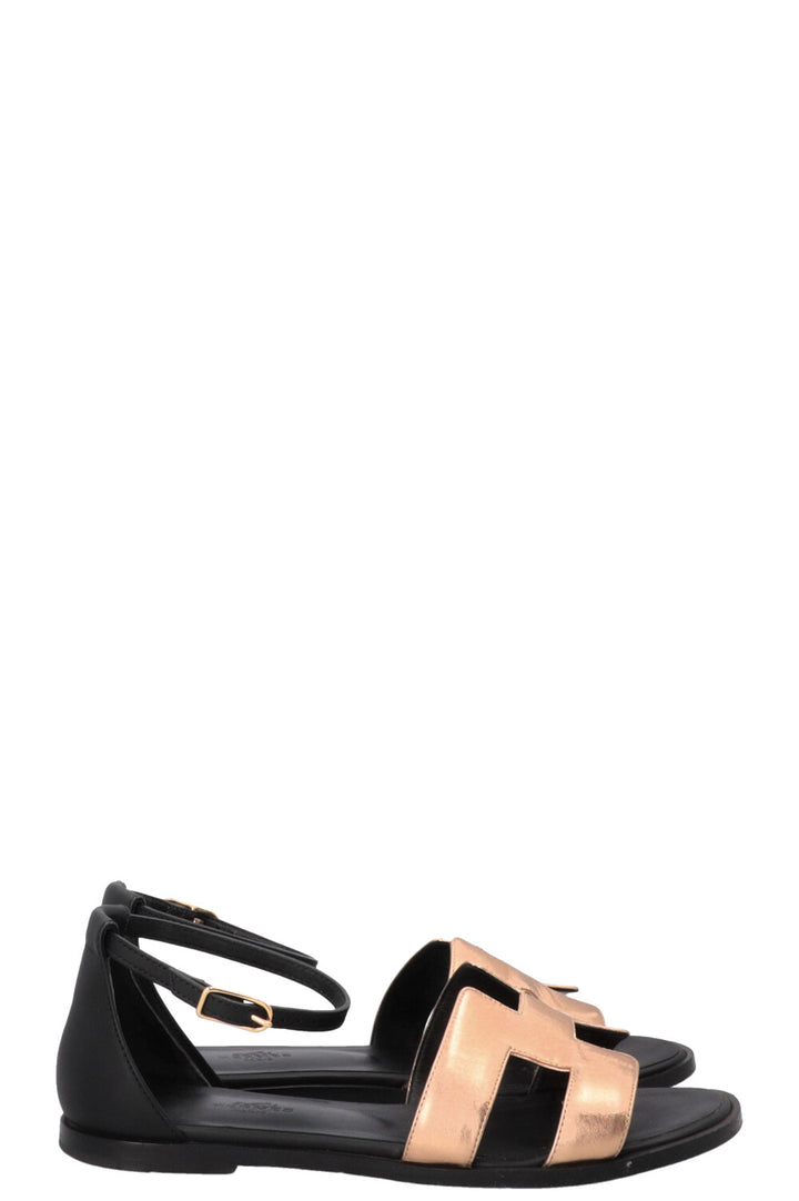 Sandales HERMÈS Santorin Or rose