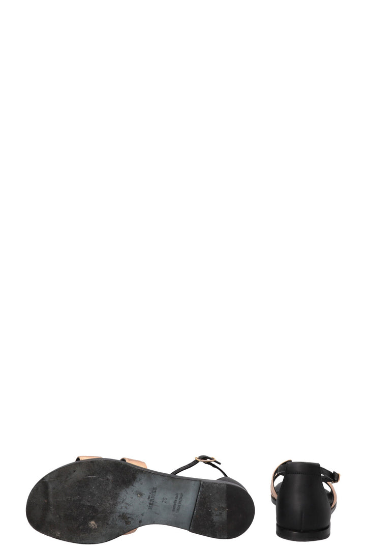 Sandales HERMÈS Santorin Or rose