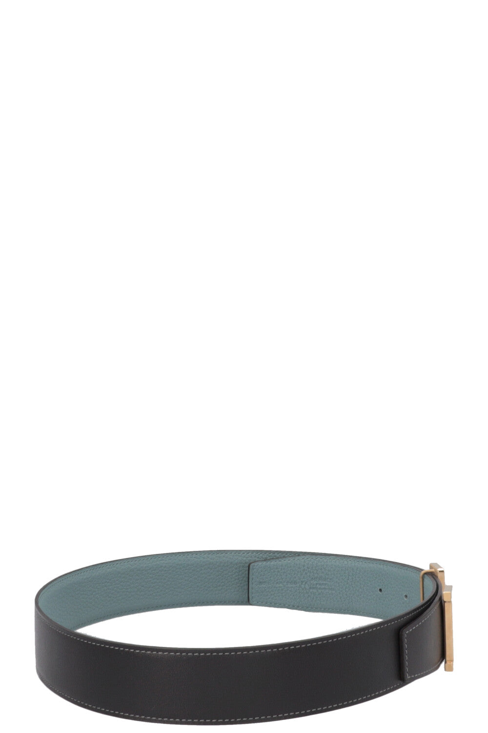 HERMÈS Constance Belt Blue Jean Brown