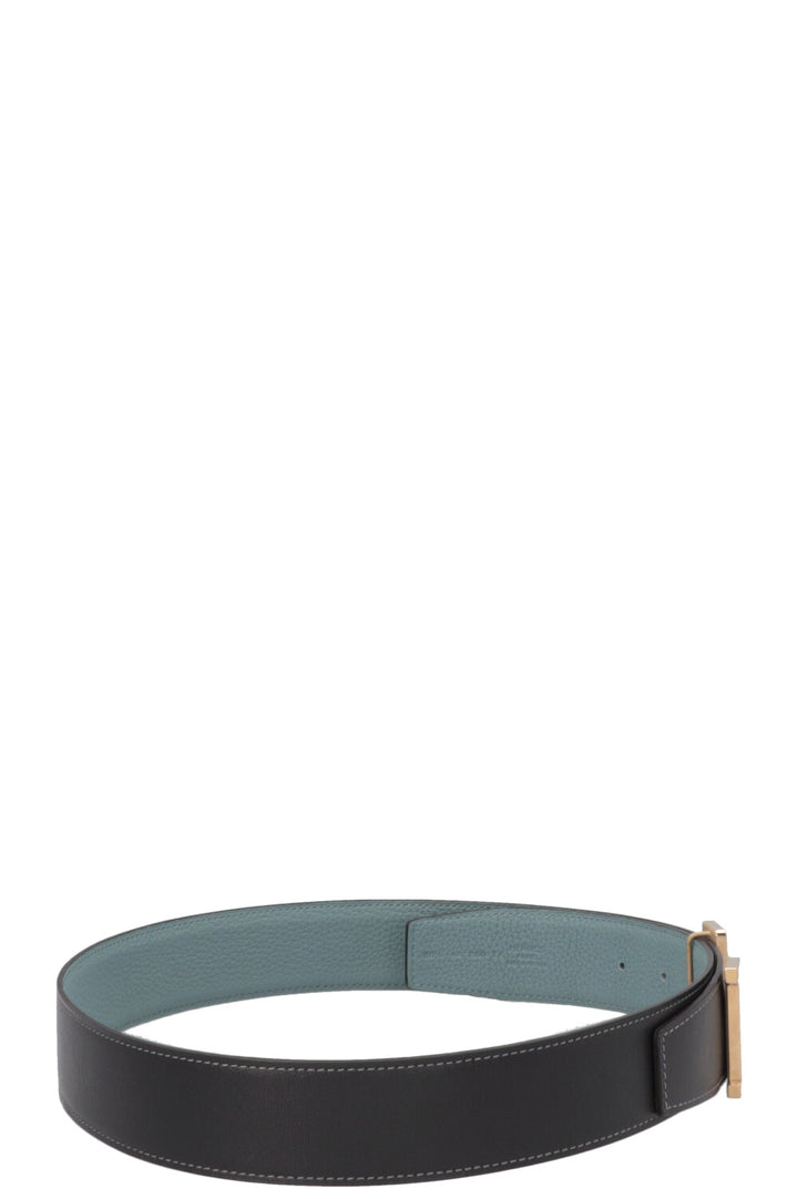HERMÈS Constance Belt Blue Jean Brown