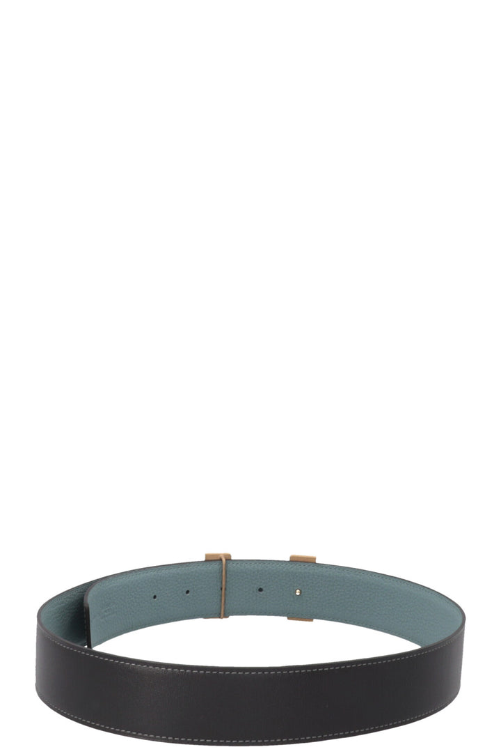 HERMÈS Constance Belt Blue Jean Brown