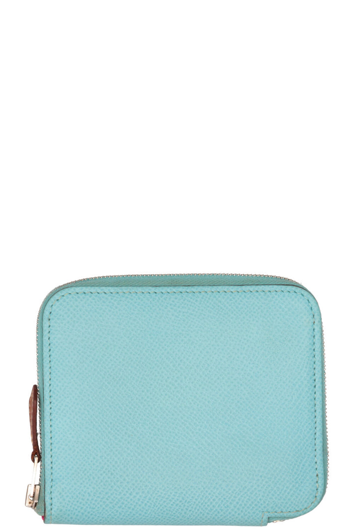 HERMÈS Silk'in Compact Wallet Epsom Vert Aqua