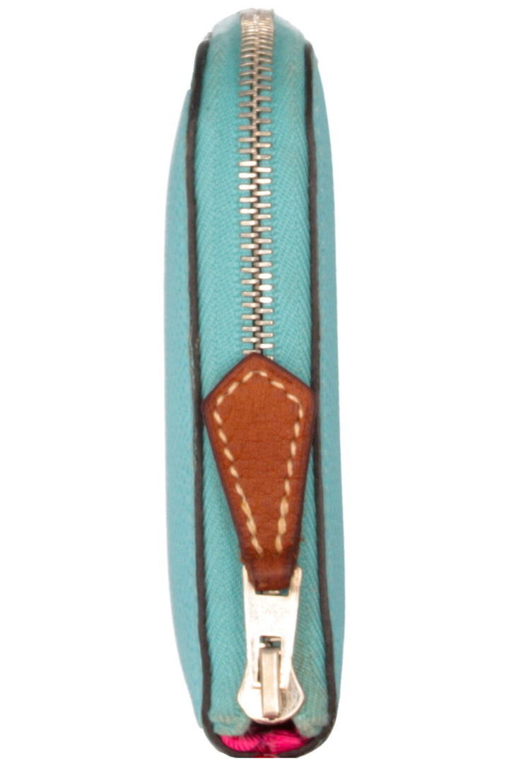 HERMÈS Silk'in Compact Wallet Epsom Vert Aqua