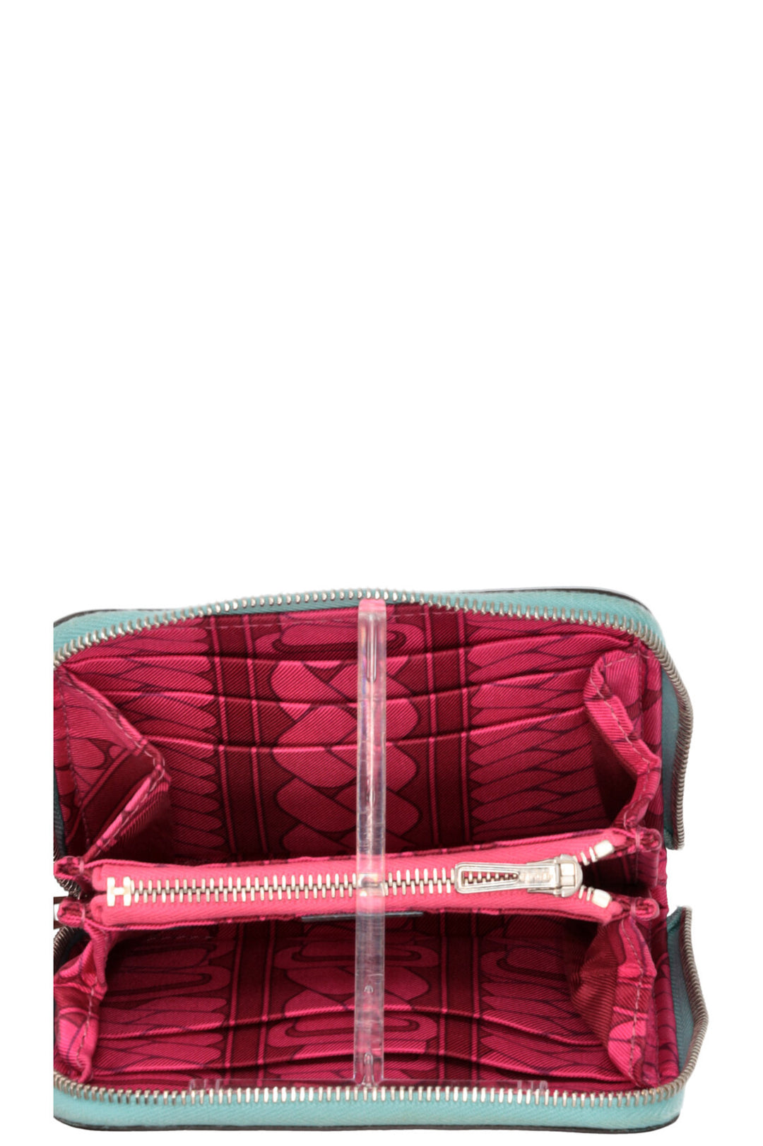 HERMÈS Silk'in Compact Wallet Epsom Vert Aqua