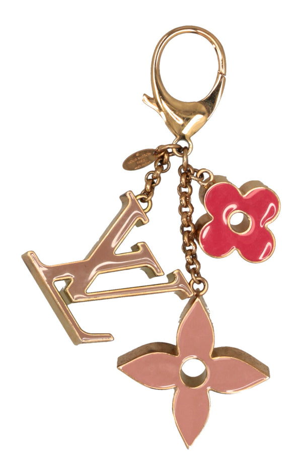 LOUIS VUITTON Porte-Clés Blossom Bijou de sac doré rose