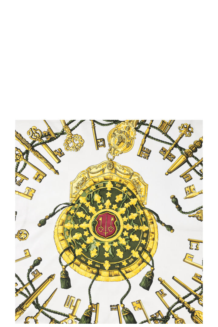 HERMÈS Les Clés Carré 90 Bordeaux