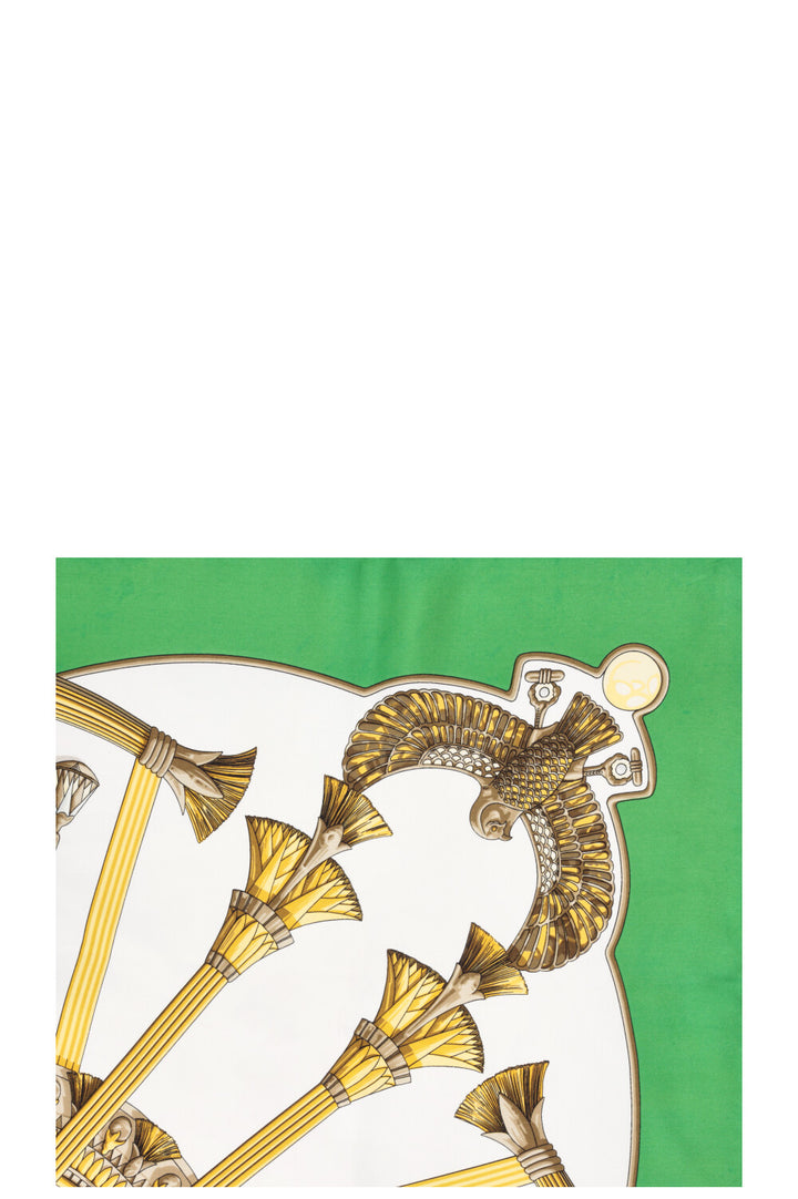 HERMÈS Egypt Carré 90 Silk Green