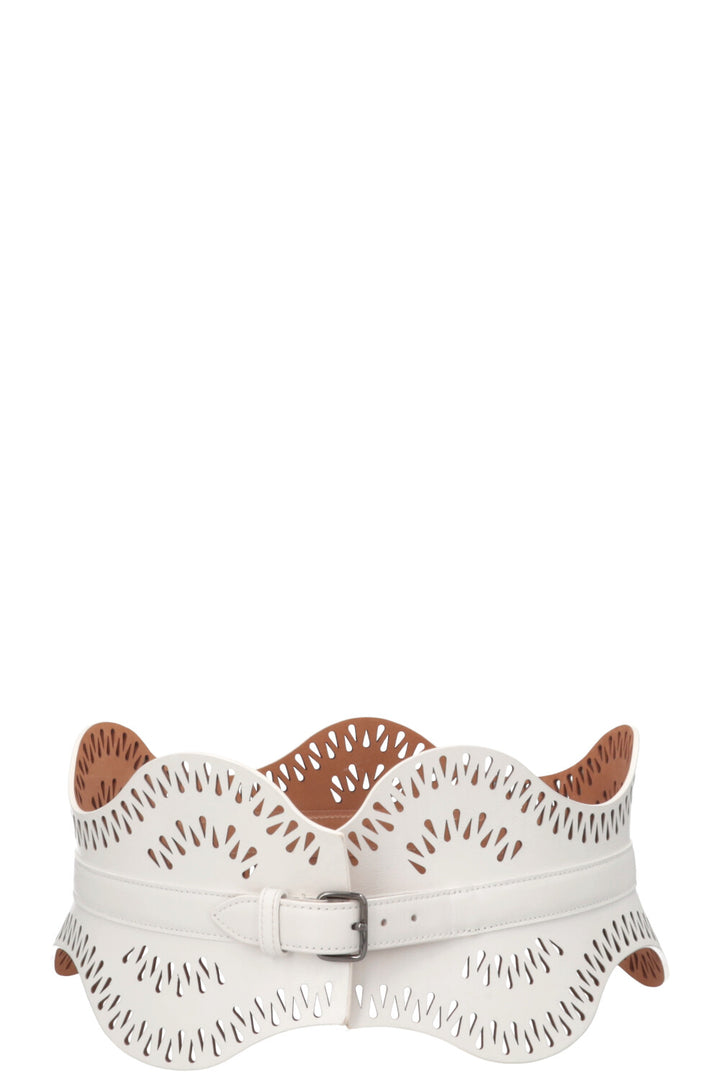 ALAÏA Laser Cut Belt White
