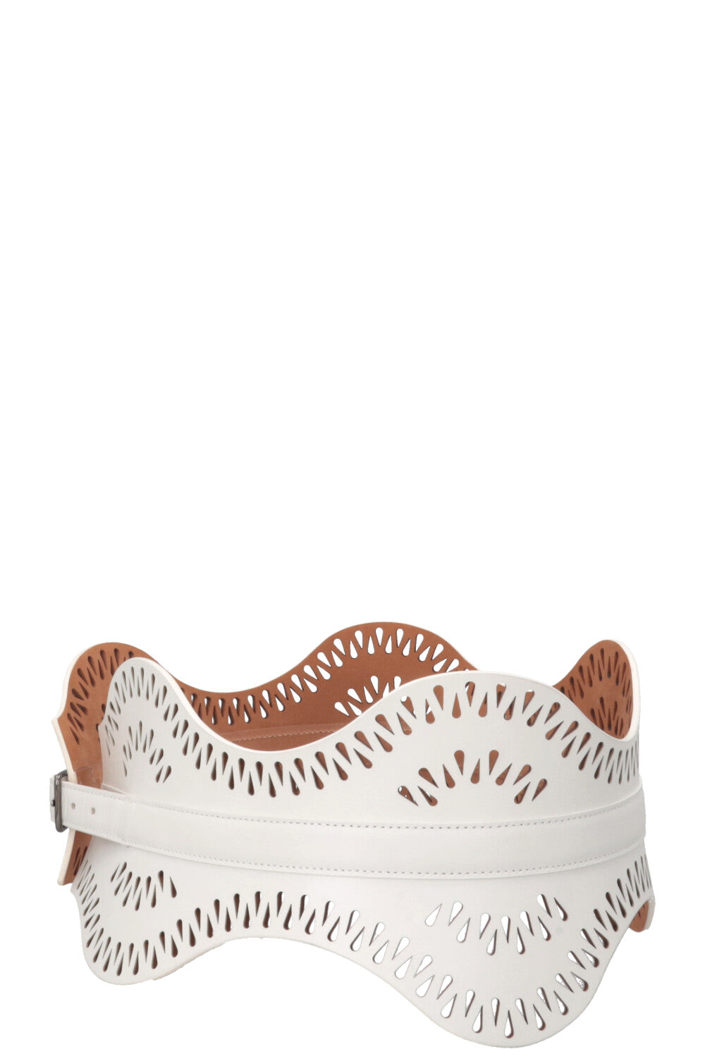 ALAÏA Laser Cut Belt White