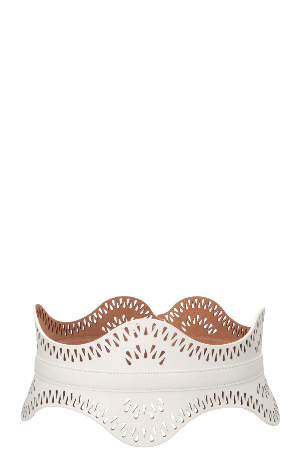 ALAÏA Laser Cut Belt White