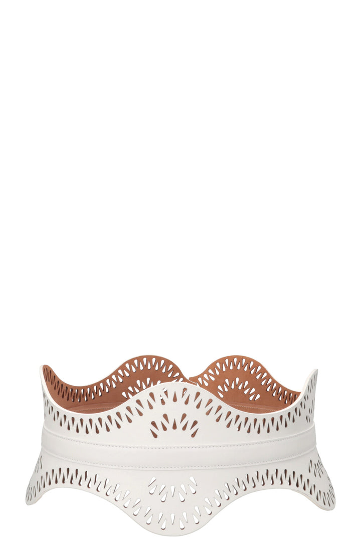 ALAÏA Laser Cut Belt White