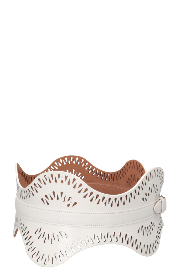 ALAÏA Laser Cut Belt White