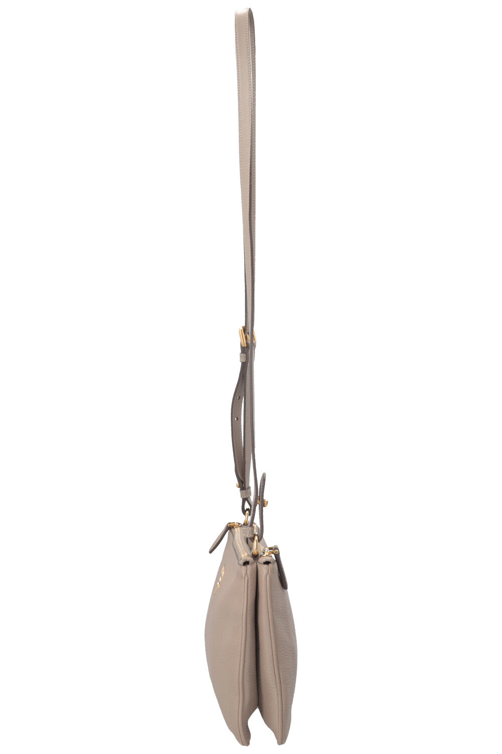 PRADA Daino Crossbody Bag Leather Grey