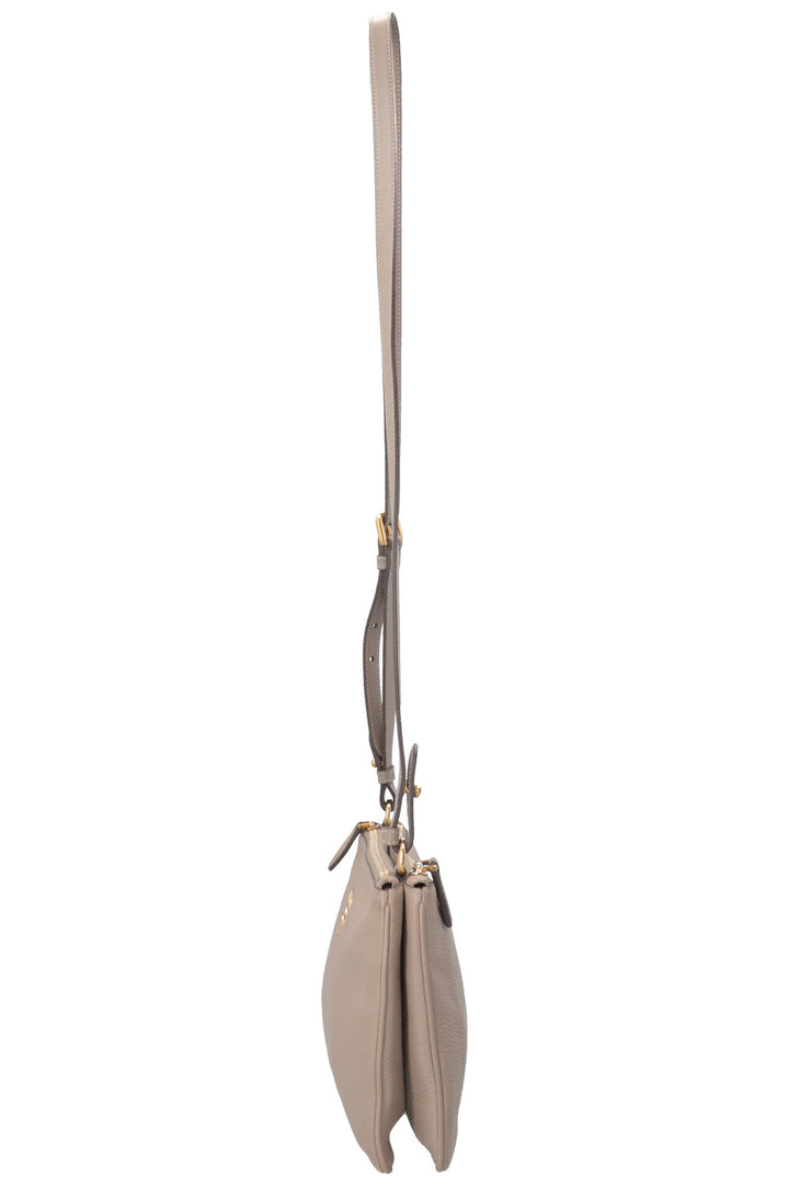 PRADA Daino Crossbody Bag Leather Grey