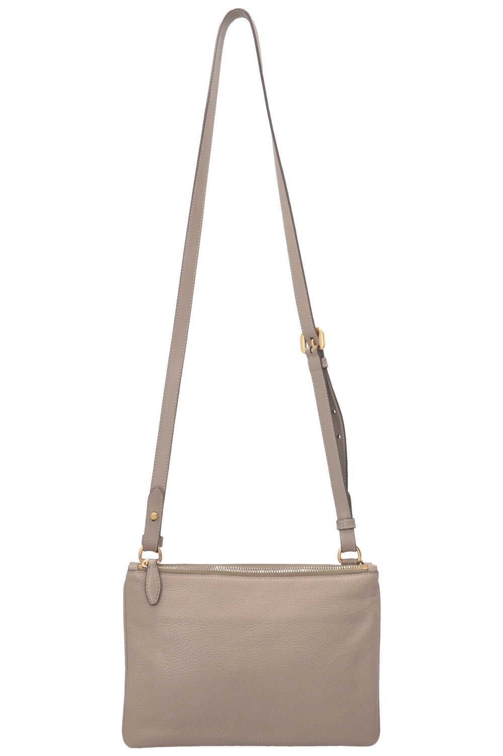 PRADA Daino Crossbody Bag Leather Grey