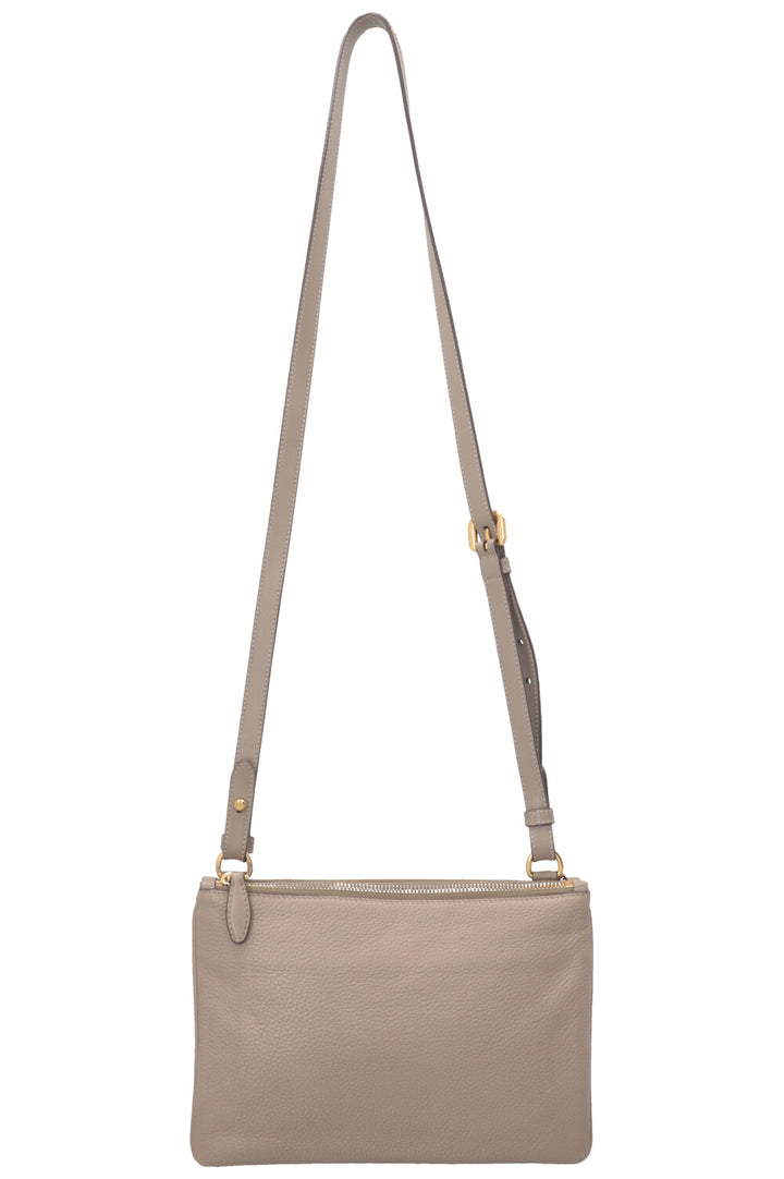 PRADA Daino Crossbody Bag Leather Grey