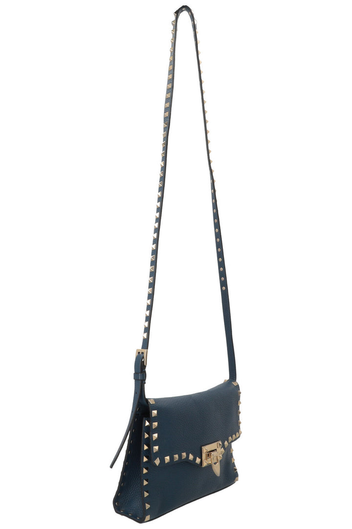 VALENTINO Rockstud Crossbody Bag Small Leather Blue
