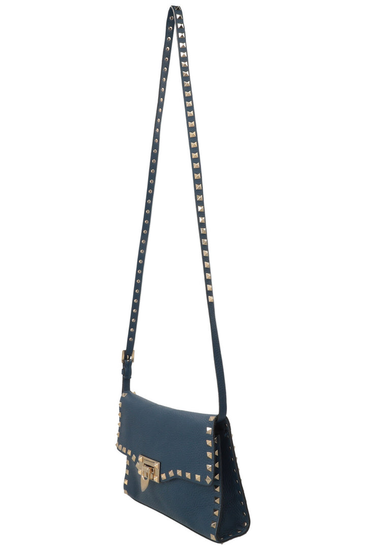 VALENTINO Rockstud Crossbody Bag Small Leather Blue