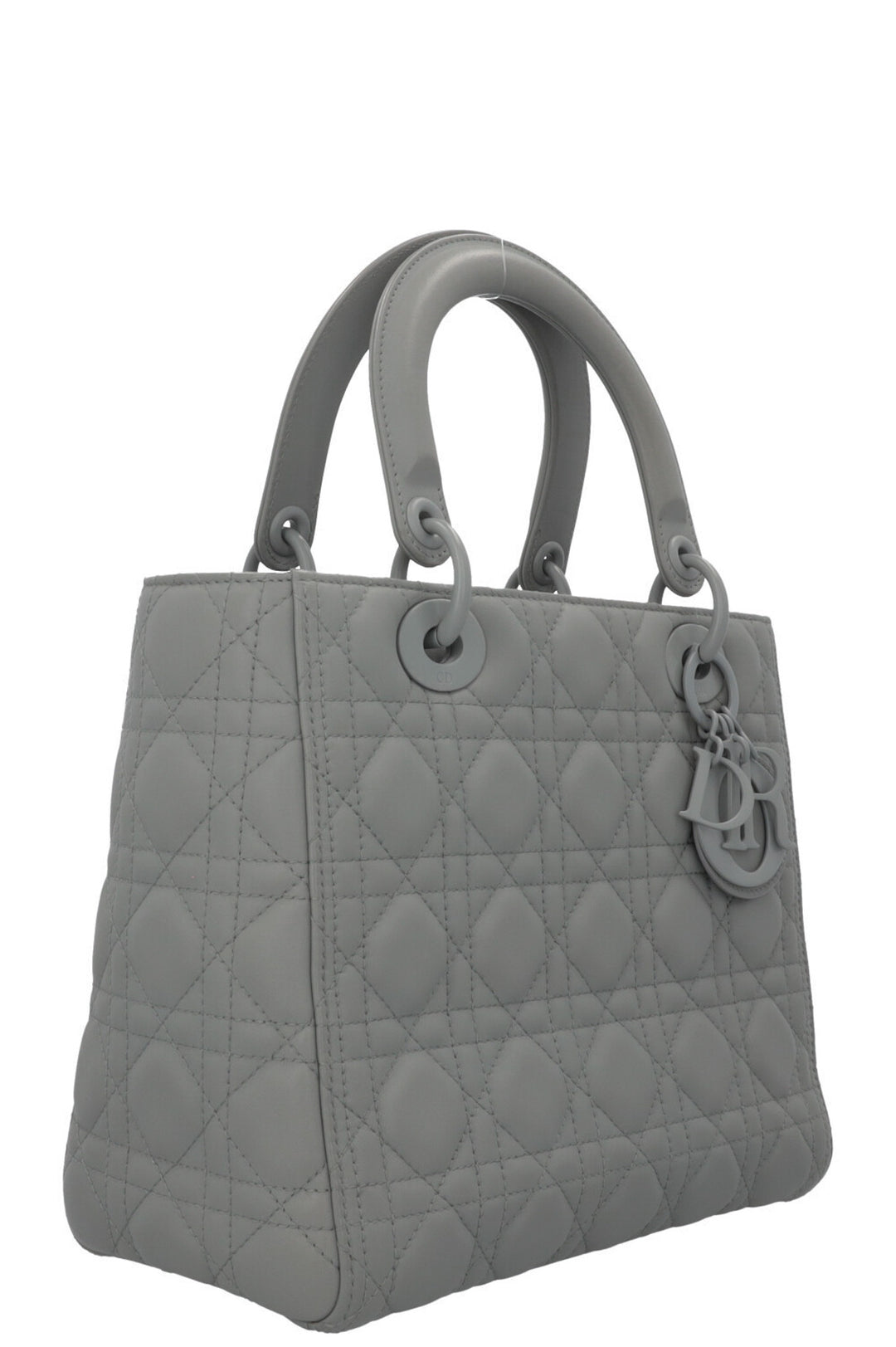 CHRISTIAN DIOR Lady Dior Medium Leather Matte Grey