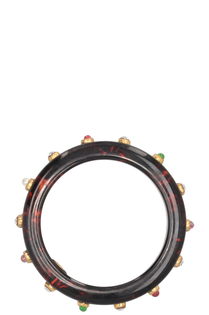 CHANEL 1985 Bakelite Bracelet Brown