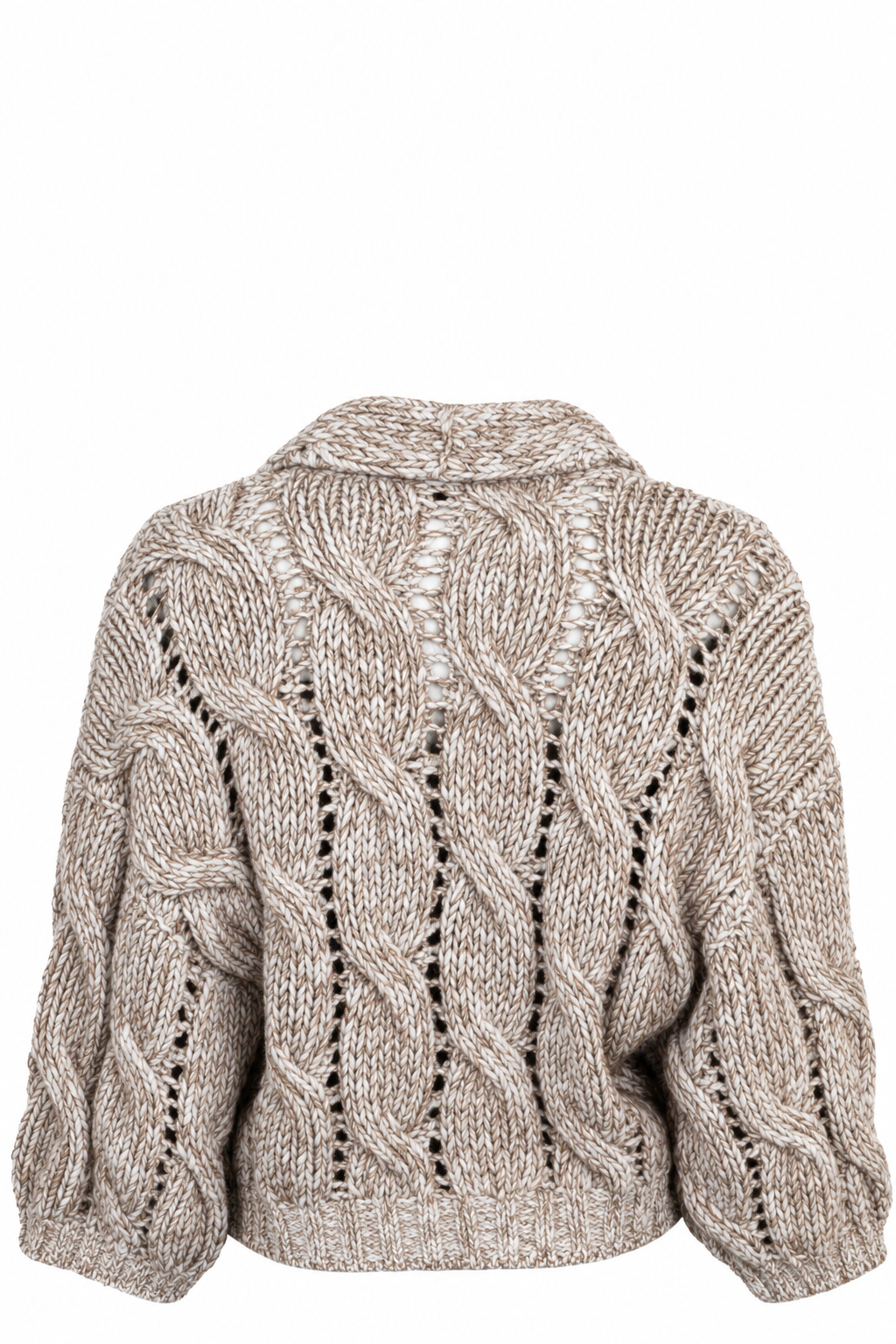 BRUNELLO CUCINELLI One Button Chunky Knit Wool White
