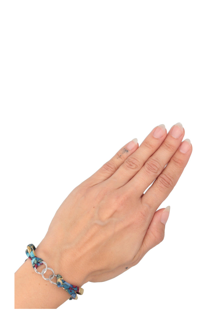 RÉVEILLE TOI DÉPLIE Bracelet en Soie Hermès Argent