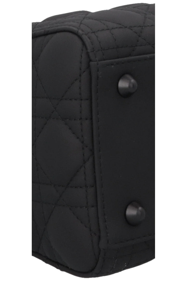 CHRISTIAN DIOR Lady Dior Large Leather Matte So Black