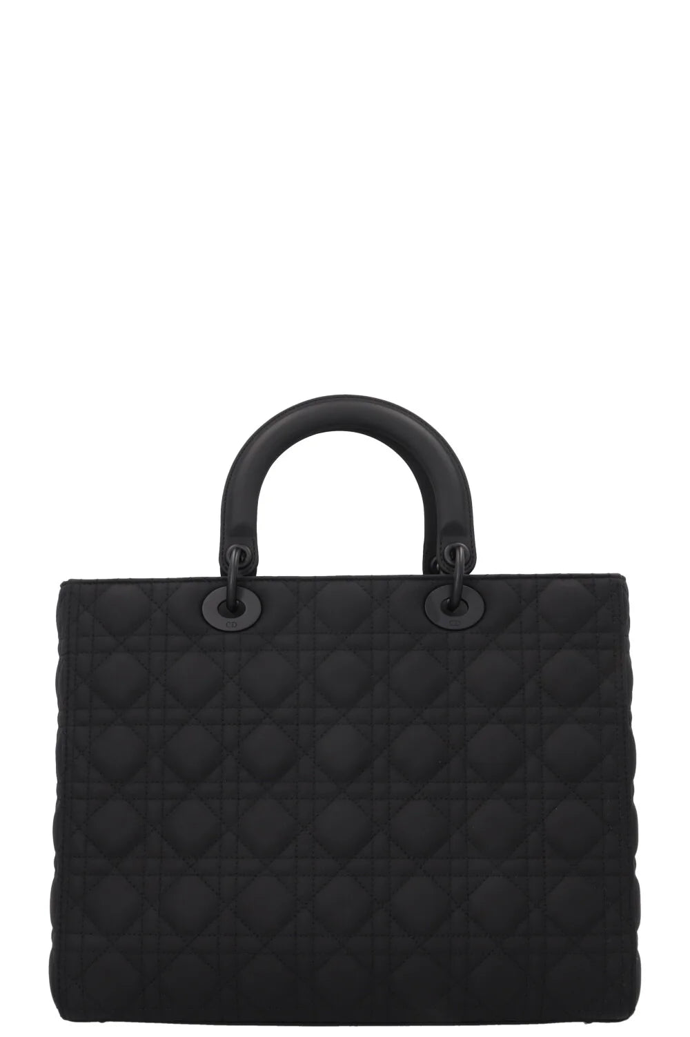 CHRISTIAN DIOR Lady Dior Large Leather Matte So Black