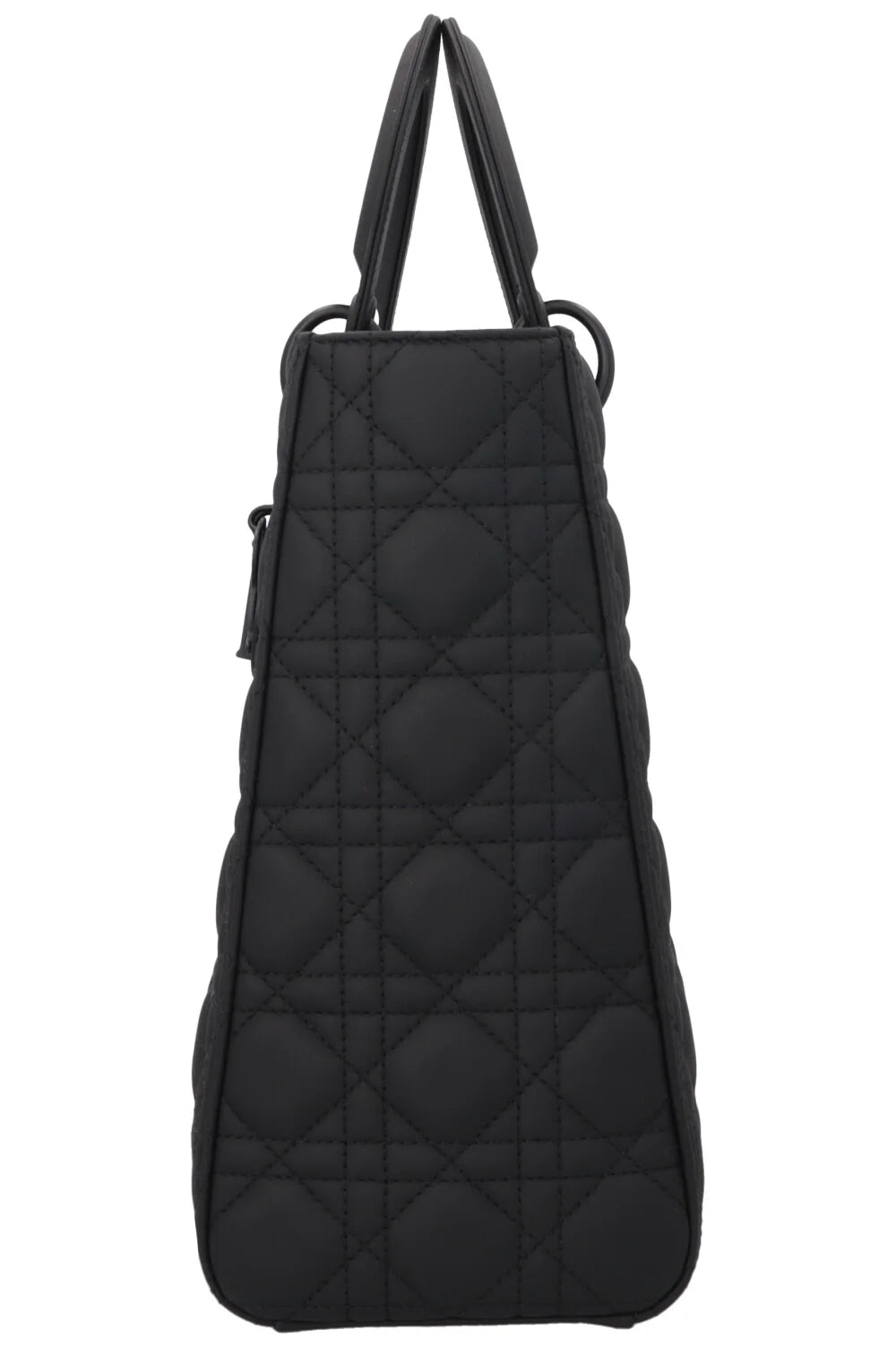 CHRISTIAN DIOR Lady Dior Large Leather Matte So Black