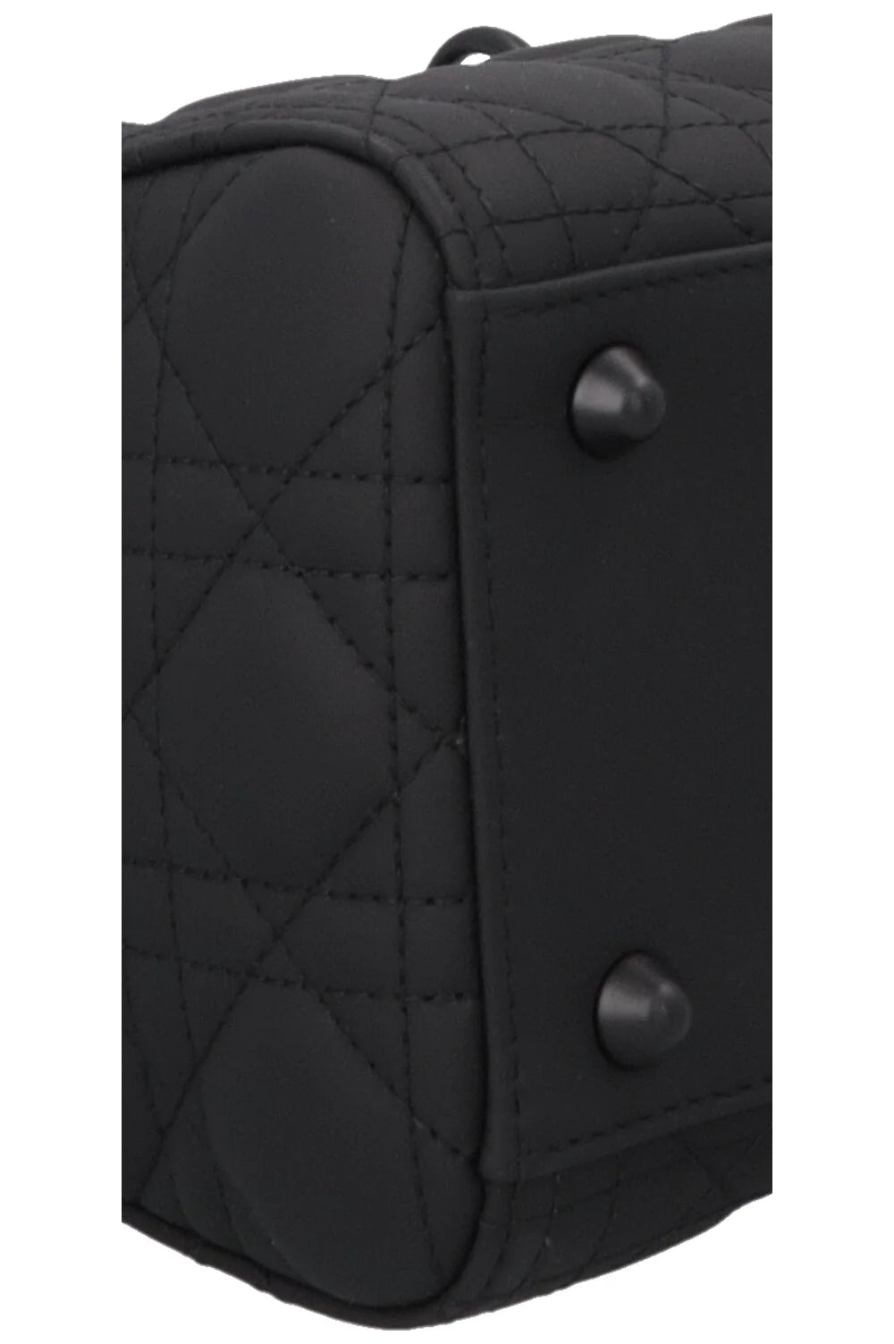 CHRISTIAN DIOR Lady Dior Large Leather Matte So Black