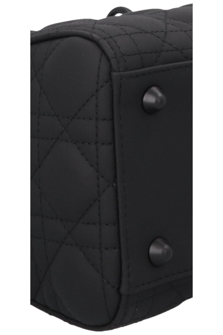 CHRISTIAN DIOR Lady Dior Large Leather Matte So Black