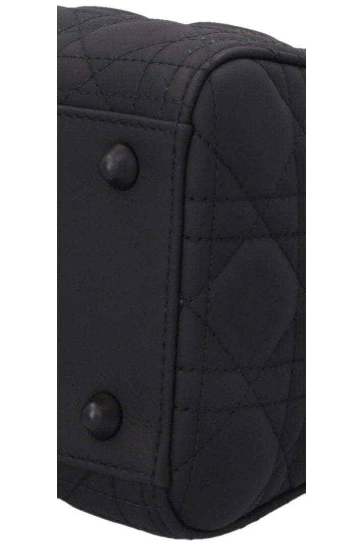 CHRISTIAN DIOR Lady Dior Large Leather Matte So Black