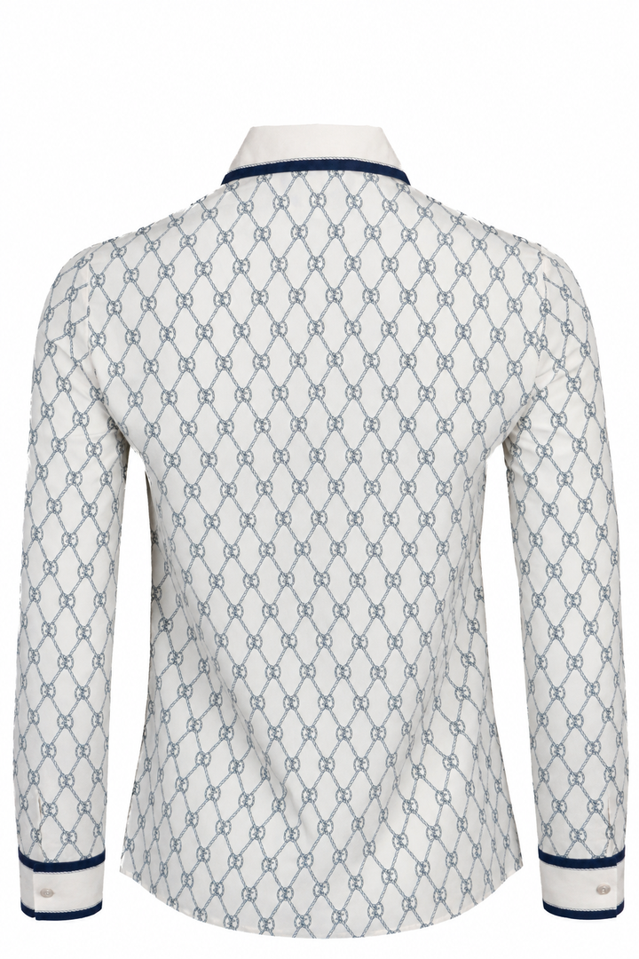 GUCCI GG Striped Shirt Silk White