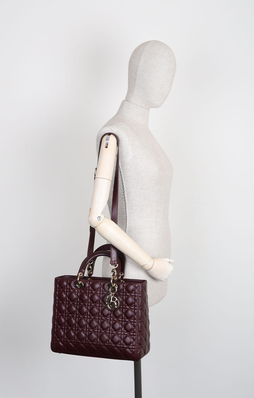 CHRISTIAN DIOR Lady Dior Grand Cannage Plume