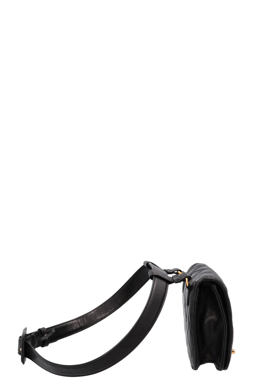 CHANEL Vintage CC Belt Bag Leather Black