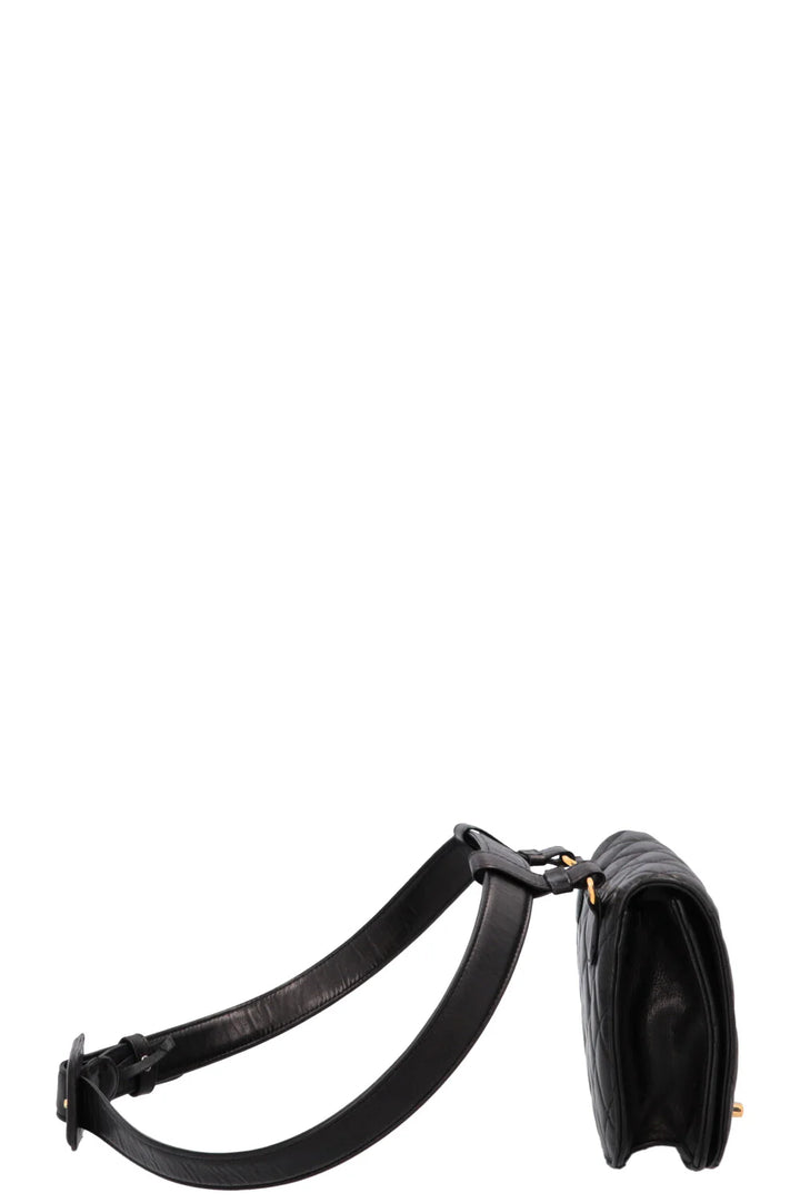 CHANEL Vintage CC Belt Bag Leather Black