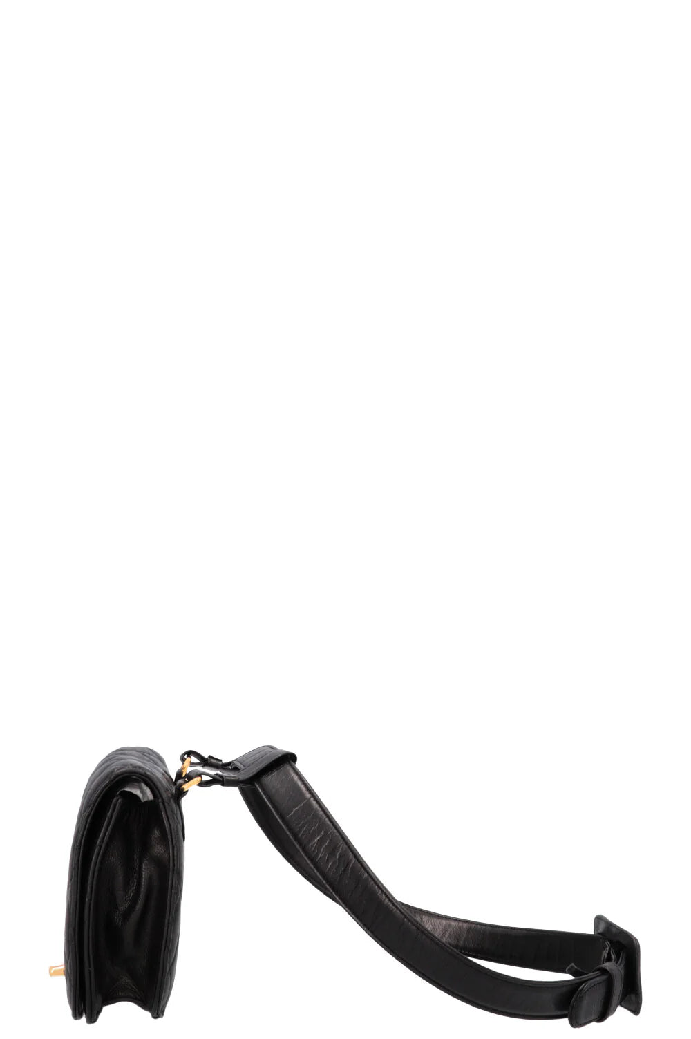 CHANEL Vintage CC Belt Bag Leather Black