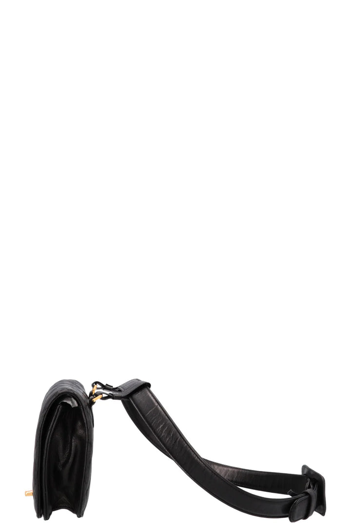 CHANEL Vintage CC Belt Bag Leather Black