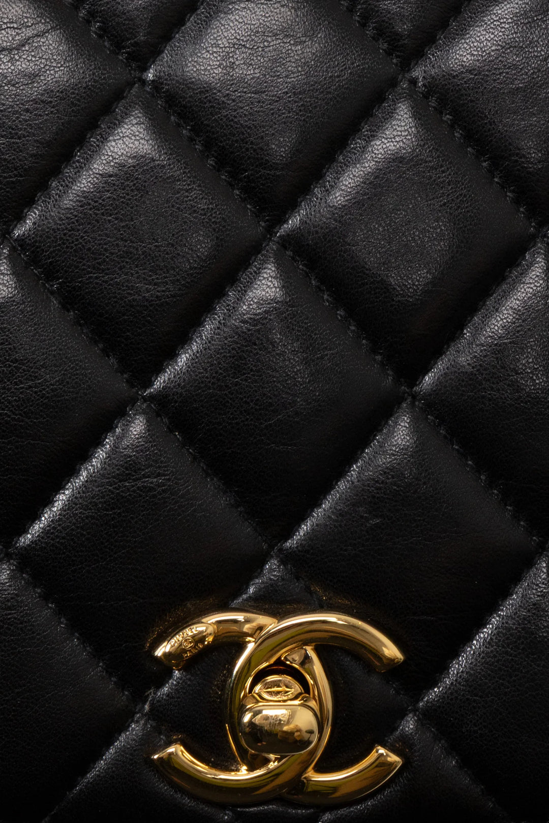 CHANEL Vintage CC Belt Bag Leather Black