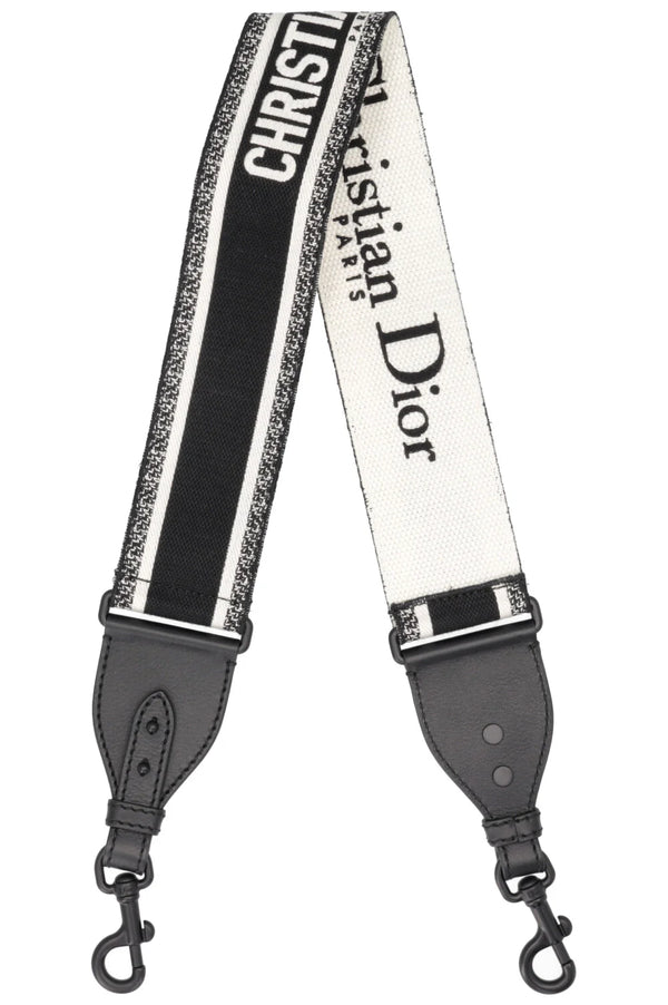 CHRISTIAN DIOR Bandoulière Logo Toile Noir Blanc