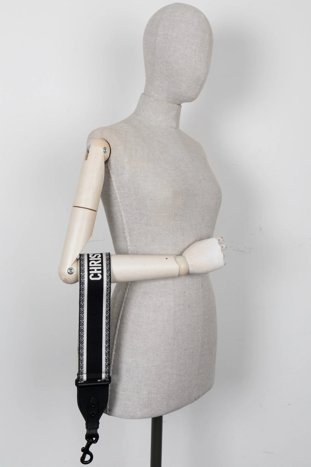 CHRISTIAN DIOR Logo Shoulder Strap Canvas Black White