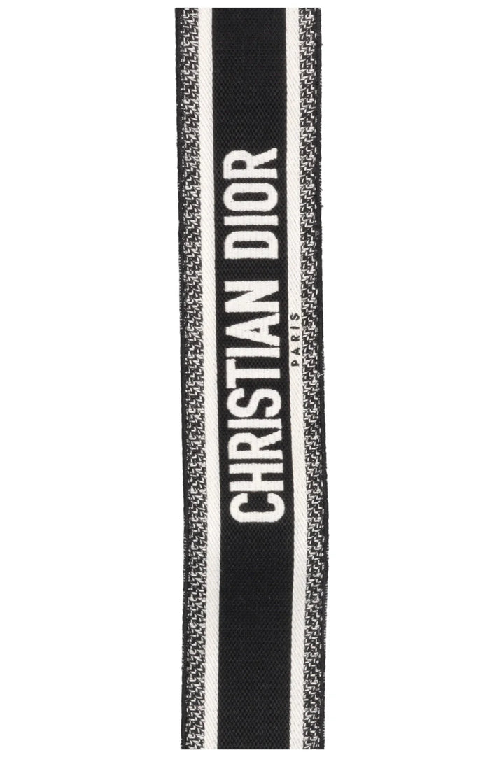 CHRISTIAN DIOR Logo Shoulder Strap Canvas Black White