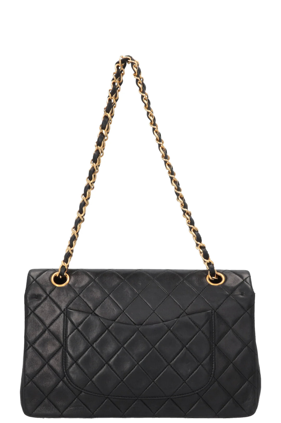 Sac Chanel Vintage Double Rabat Cuir Noir Taille Moyenne