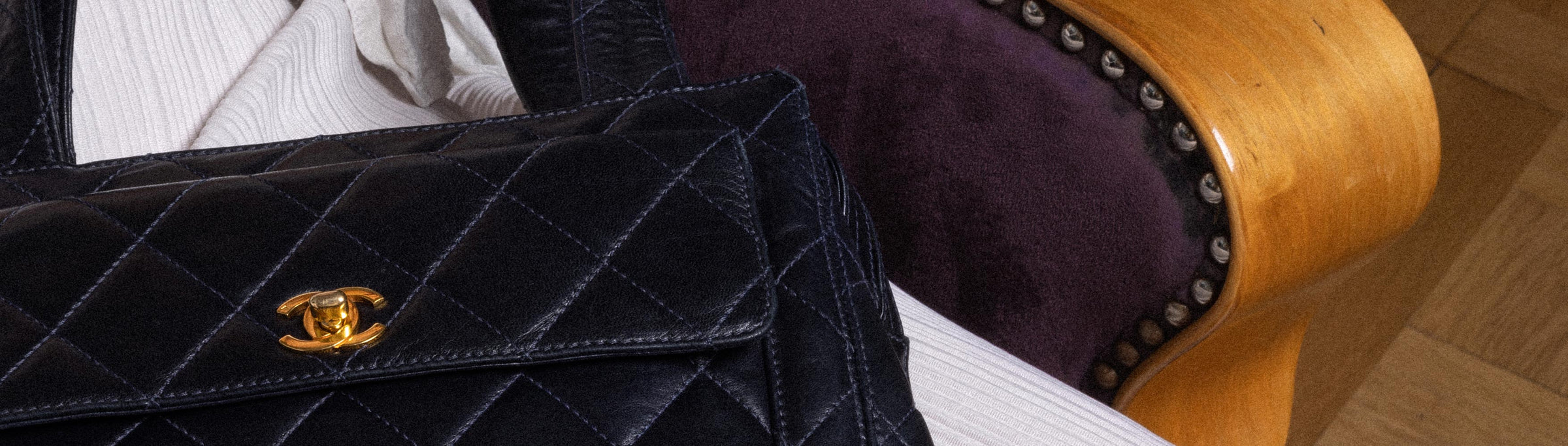 Chanel Paris-Rome Cross Stitch Handle Flap Bag Navy Blue GHW