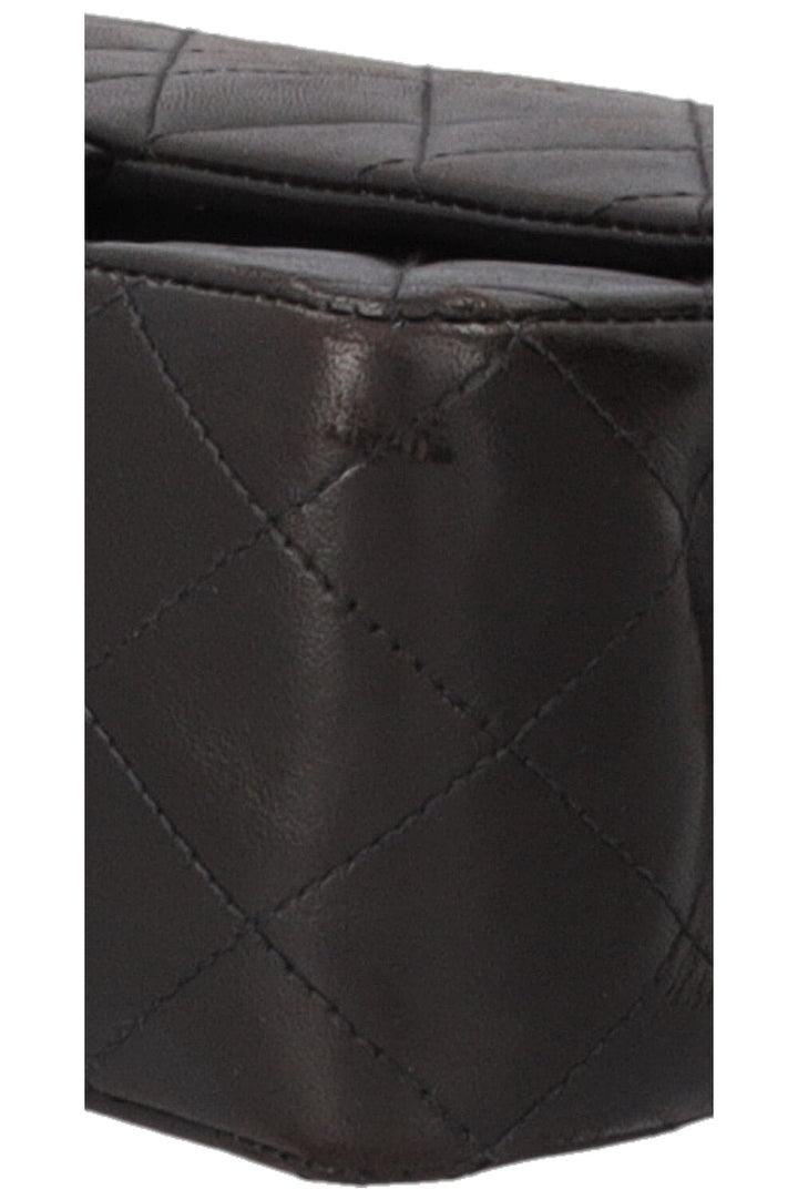 Sac Chanel Vintage Double Rabat Cuir Noir Taille Moyenne