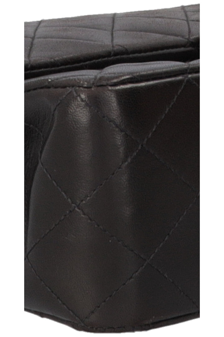 Sac Chanel Vintage Double Rabat Cuir Noir Taille Moyenne