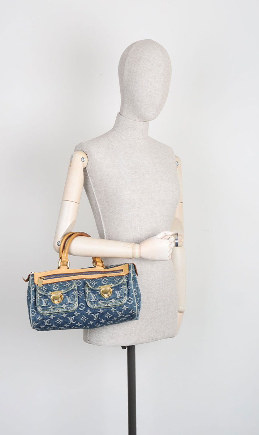 LOUIS VUITTON Neo Speedy Bag Denim Blue